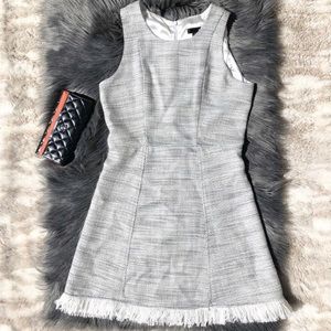 So unique Light Grey Tweed Dress Suit Medium